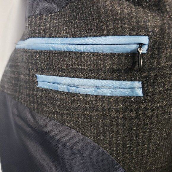 BAUMLER Malcom Modern Fit Wool Gray Trench Coat 52 - Picture 9 of 13